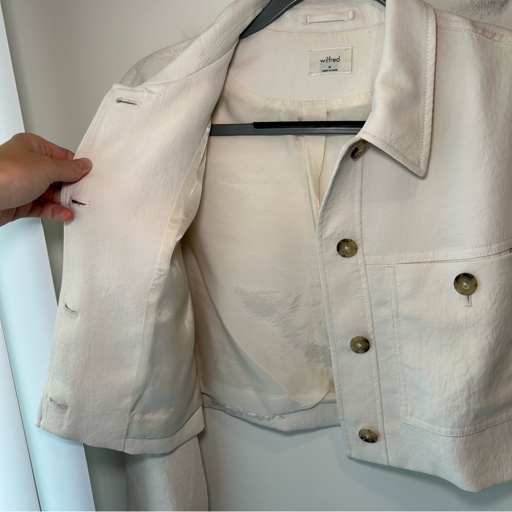 Aritzia Wilfred Shirt Jacket Cream Size Medium - Picture 6 of 12